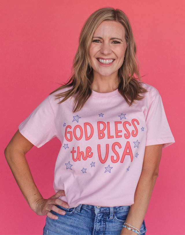 God Bless The USA Tee - Blossom, 1 of 3