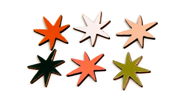 Colorful Painted Wood Veneer Stars, 2 of 2