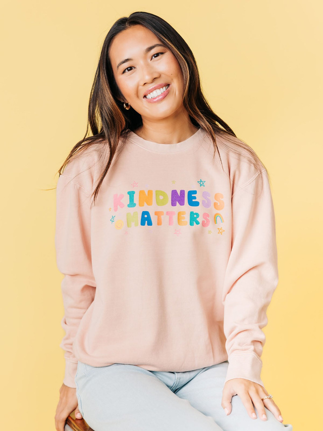Kindness Matters Sweatshirt - Peachy, 1 of 3