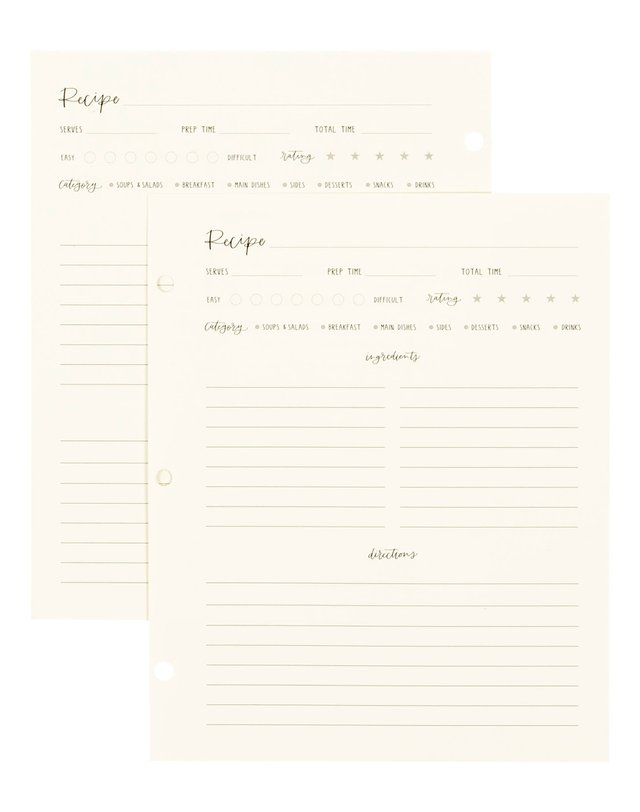 Petite Recipe Page Set, 3 of 3