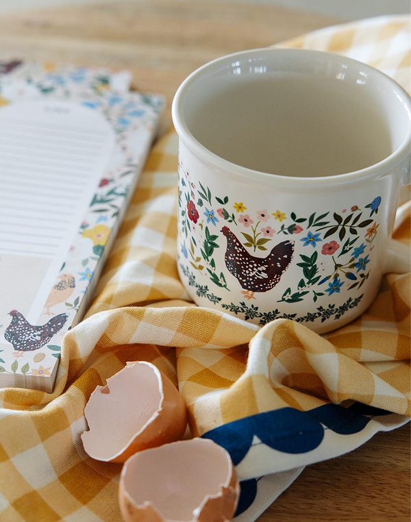Chickens Folk Floral Mug, 2 of 5