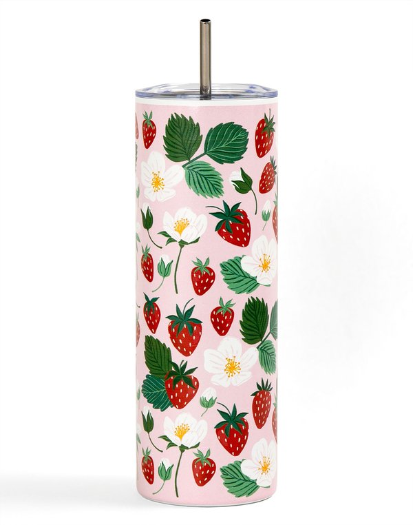 Strawberry Patch 20oz Stainless Steel Skinny Tumbler, 5 of 6