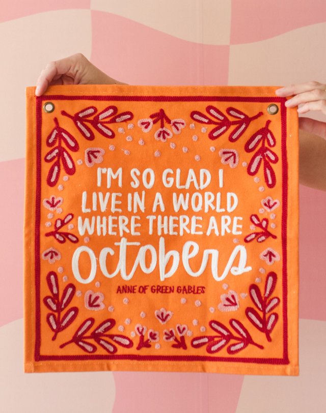 Octobers Embroidered Canvas Banner, 2 of 4