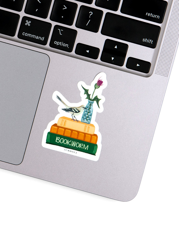 Bookworm Decal Sticker, 2 of 2