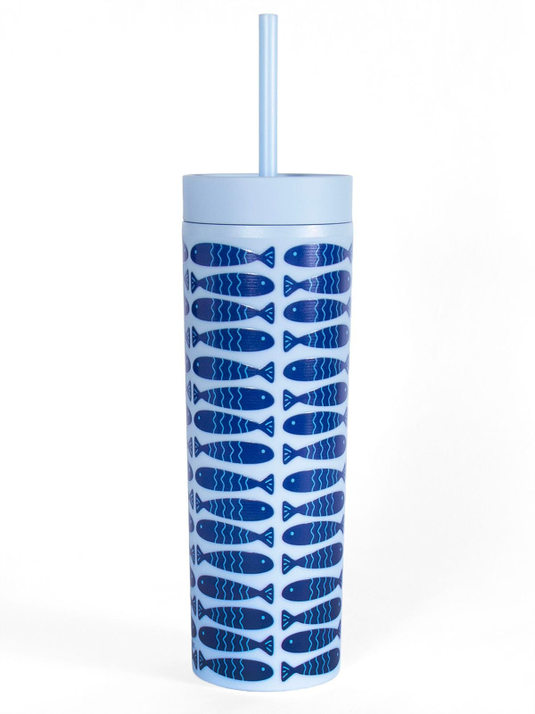 Coastal Fishy 16oz Acrylic Tumbler - Blue, 1 of 5