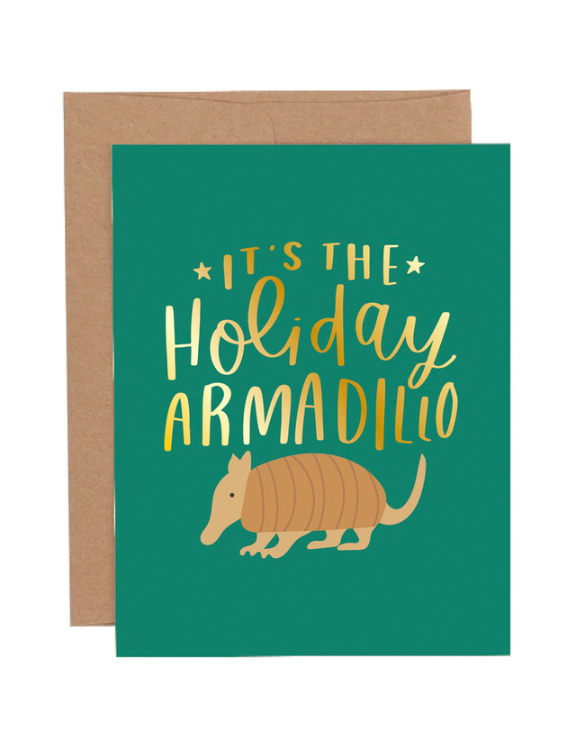 Holiday Armadillo Greeting Card, 1 of 1