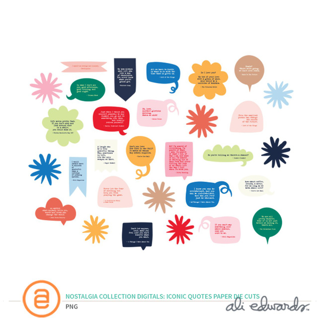 Nostalgia Collection Digital Iconic Quotes Paper Die Cuts, 1 of 1