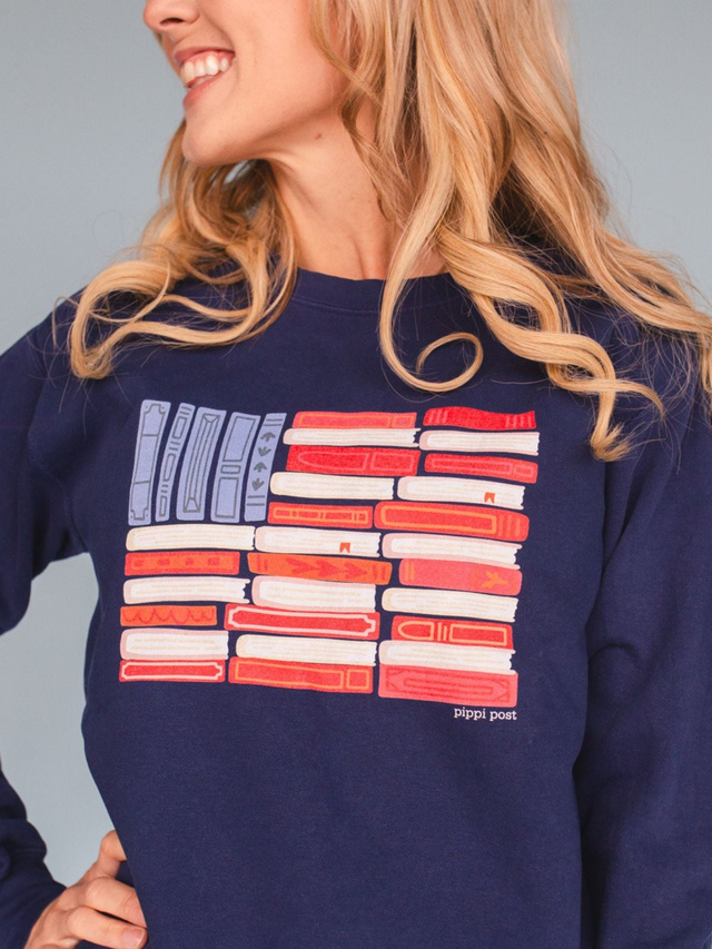 American Flag Books Sweatshirt - True Navy, 3 of 4
