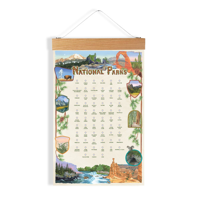 National Parks XL Checklist Poster – 63-Park Travel Tracker, 2 of 2
