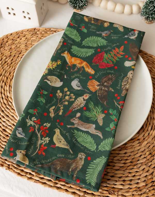 Winter Flora & Fauna Kitchen Towel, 1 of 4