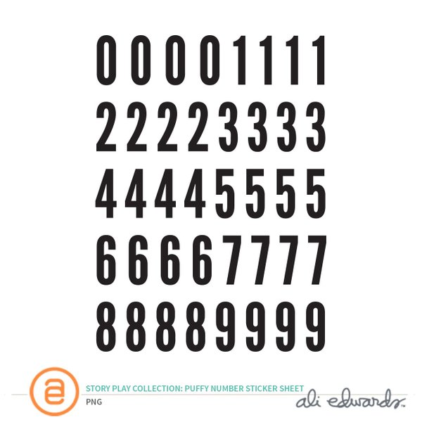 Story Play Digital Puffy Number Sticker Sheet, 1 of 1