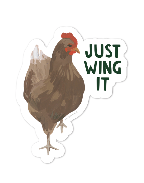 Just Wing It Chicken Decal Sticker, 1 of 2