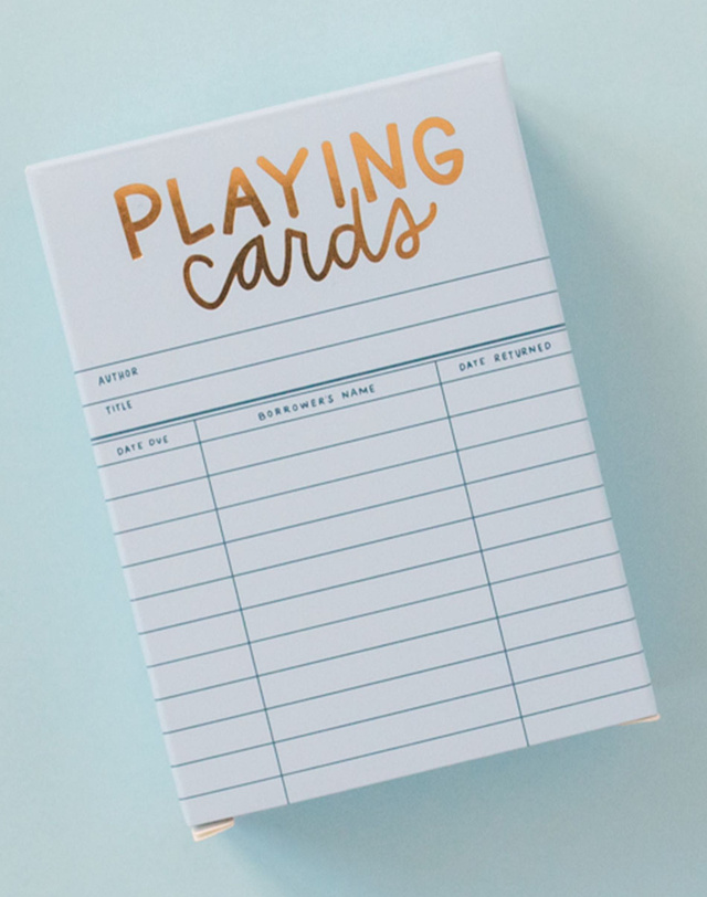 Sky Blue Library Card Deck Of Playing Cards, 1 of 8